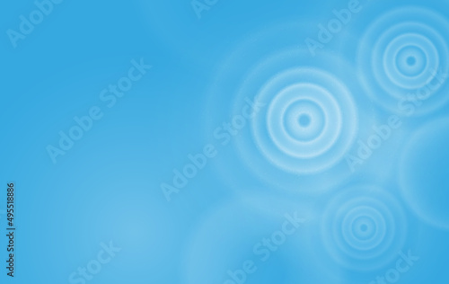 Water ripple effect on a blue background. Circular wave top view. Vector illustration of a liquid splash from a drop