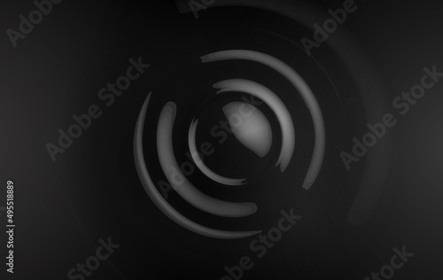 Ripples black water effect. Circular wave top view. Vector illustration of a surface that resonates from impact.