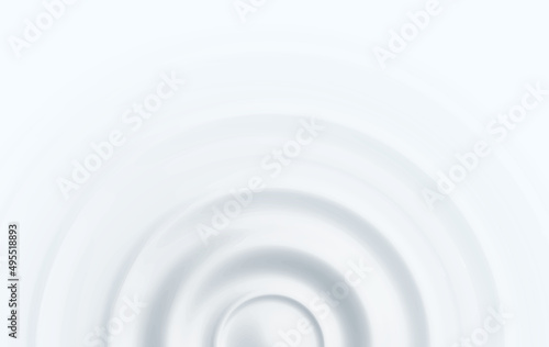Water ripple effect on white background. Circular wave top view. Vector illustration of a surface that resonates from impact.