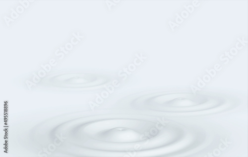 Milk circle ripples, texture concept for cosmetic product such as cream, lotion, gel. Effect Water ripples view from above. Vector illustration of a surface that resonates from impact.
