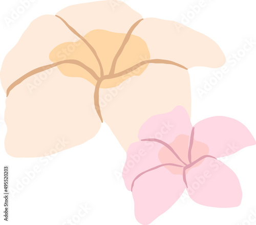 Tender Flowers Cartoon Illustration