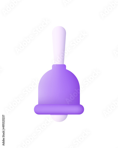 3D Hotel bell isolated on white background. Can be used for many purposes.