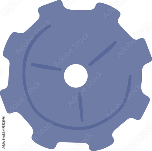 Gear Icon Cartoon Illustration