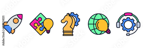 marketing set icon symbol template for graphic and web design collection logo vector illustration