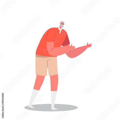 Senior Male Character Wear Glasses Isolated on White Background. Elderly Man Lifestyle, Old Smiling Gentleman