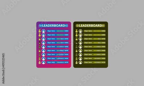 Game leaderboard with abstract background