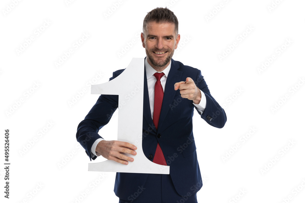 sexy businessman gesturing you are number one sexy businessman gesturing you are number one