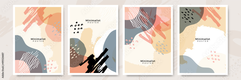 Set of abstract trendy hand drawn shapes and design elements. Poster ...