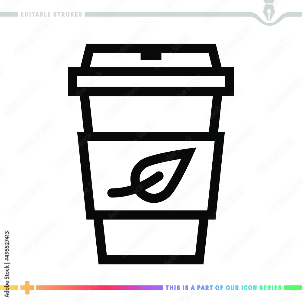 Line icon for green tea illustrations with editable strokes. This vector graphic has customizable stroke width. Line icon for green tea illustrations with editable strokes. This vector graphic has customizable stroke width.