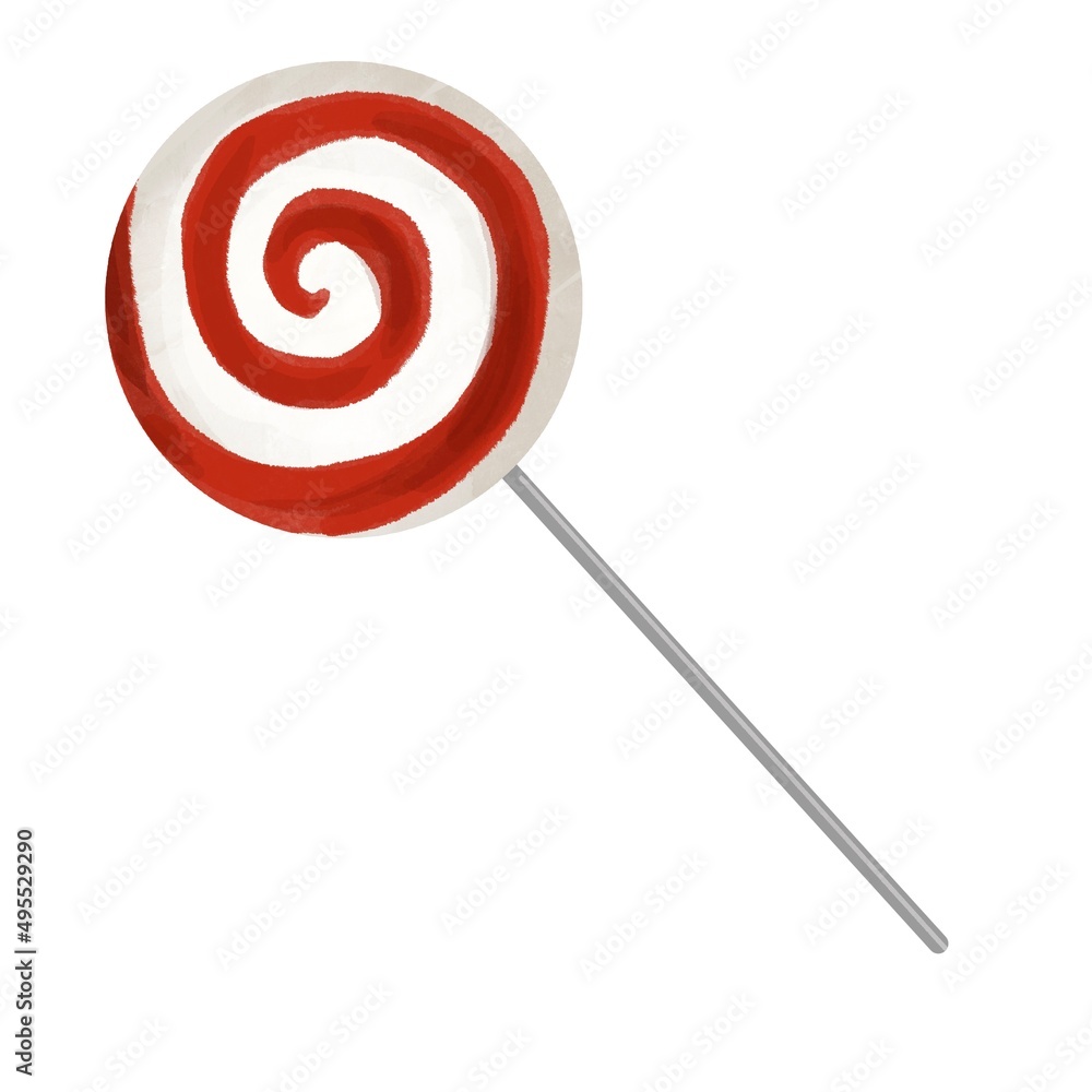 watercolor Christmas lollipop. red candy isolated on a white background watercolor Christmas lollipop. red candy isolated on a white background