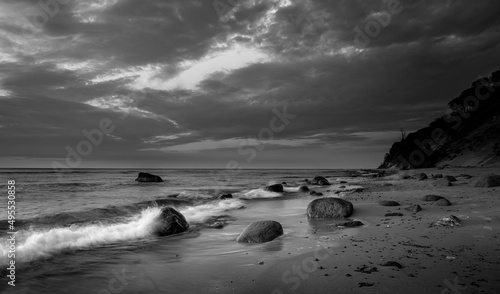 Fototapeta Naklejka Na Ścianę i Meble -  Landscape above the sea. Sand, beach and sea. Landscape from the Baltic Sea.