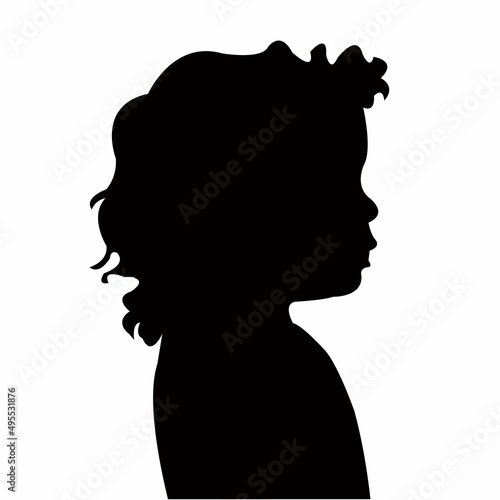 a girl head silhouette vector