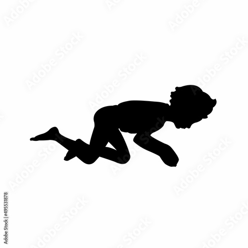 a baby boy sleeping body, silhouette vector