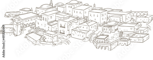 Jerusalem or Baghdad Cityscape Illustration