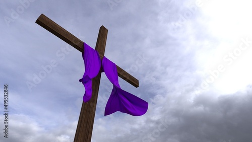 A cruz de Nosso Senhor Jesus Cristo. Quaresma é tempo de penitência photo
