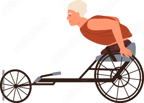 Disabled male character with amputated legs illustration