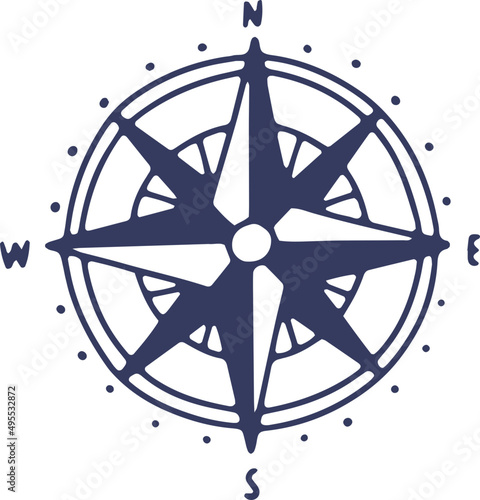 Rose of wind vector icon illustration