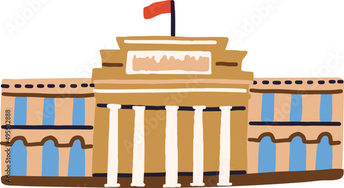 Building of National Prado museum illustration