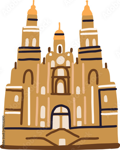 Santiago de Compostela cathedral illustration