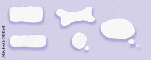 Speech bubble stickers, quotes frames. Quote remark frame. Empty talk banner temples. 