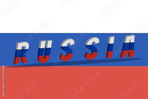 Patriotism concept: flag of russia with letters in colors of the flag