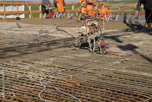 Concrete work on the Benkendorfer Bachtal bridge in Saxony-Anhalt, Germany photo