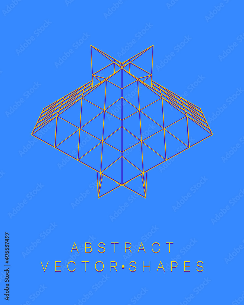 Geometric shape for design. Wireframe illustration. Molecular grid. 3d technology style. Vector illustration. Futuristic connection structure for chemistry and science Geometric shape for design. Wireframe illustration. Molecular grid. 3d technology style. Vector illustration. Futuristic connection structure for chemistry and science