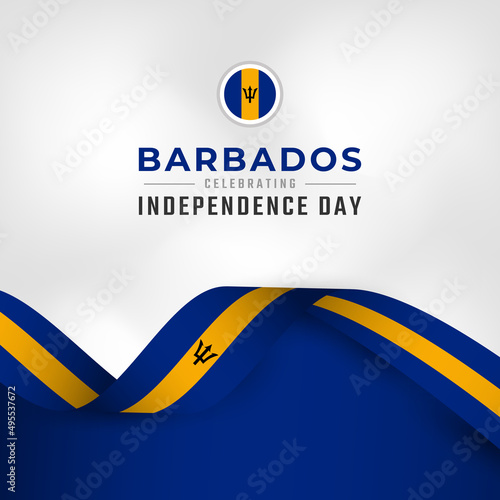 Happy Barbados Independence Day November 30th Celebration Vector Design Illustration. Template for Poster, Banner, Advertising, Greeting Card or Print Design Element