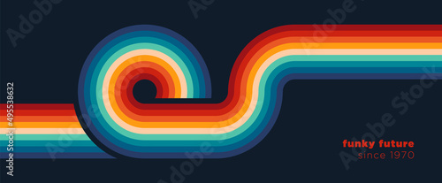Foto Simple retro pattern design in abstract style with colorful lines
