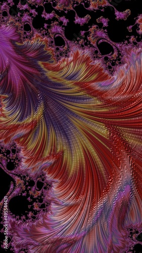 Fractal Graphical Abstract Painting Art Background Texture,Colorful Geometrical Artwork Poster,Modern Conceptual Print,3D Rendering,Illustration