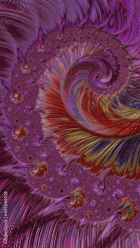 Fractal Graphical Abstract Painting Art Background Texture,Colorful Geometrical Artwork Poster,Modern Conceptual Print,3D Rendering,Illustration