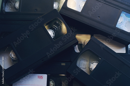 Old VHS video tapes