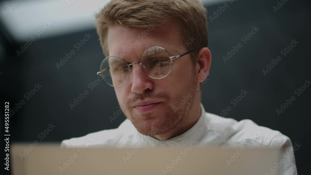 entrepreneur is thinking about developing and strategy of company, portrait of man in office entrepreneur is thinking about developing and strategy of company, portrait of man in office