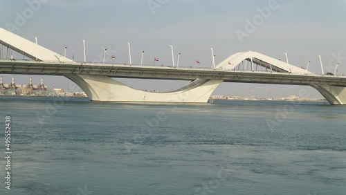 Sheikh Zayed Bridge over the Khor Al Maqta canal in Abu Dhabi, United Arab Emirates photo