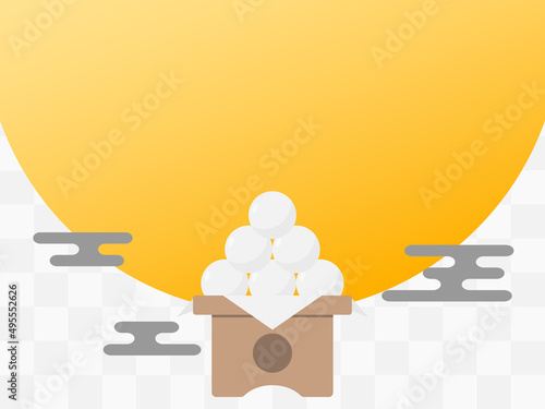 お月見の背景　横位置　ホワイト