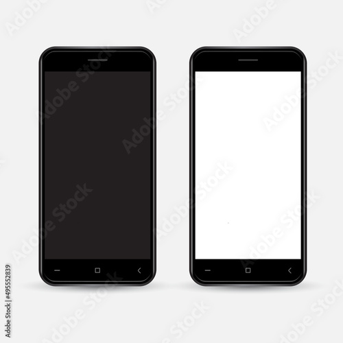 Realistic smartphone design vector isolated on white background. Collection of realistic smartphone vector illustration.