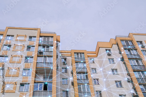 View of high modern multi-s...