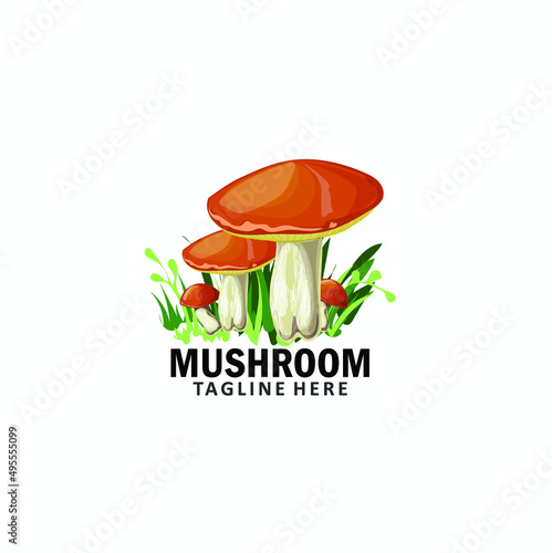 mushroom logo design vector template