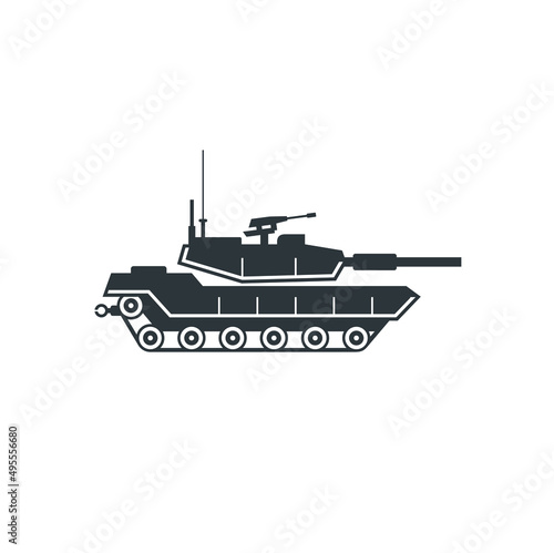 illustration of tank, combat vehicle, vector art.