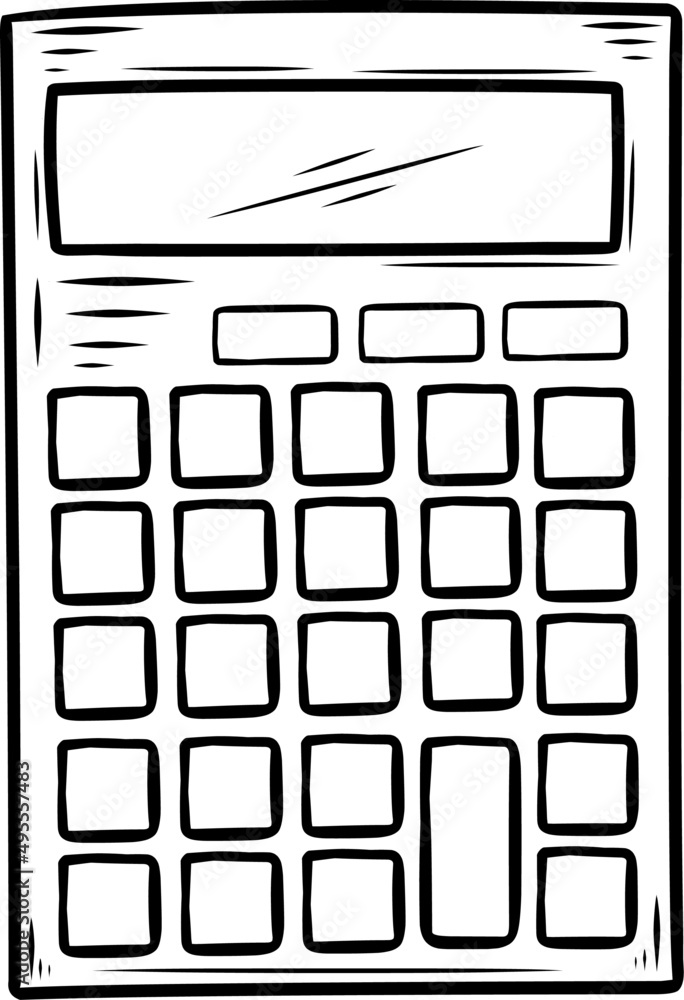 Simple drawing of single calculator Simple drawing of single calculator