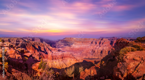 Sunset view of the Grand Canyon in Arizona  United States