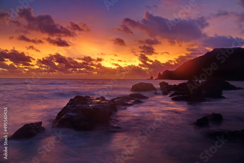 Sunset ocean, indonesia, wave, bright sunset