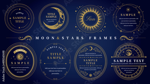 Fotografiet 月や星のフレームセット 円形・楕円形
