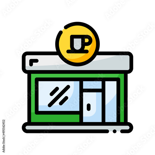 cafe filled line style icon. vector illustration for graphic design, website, app