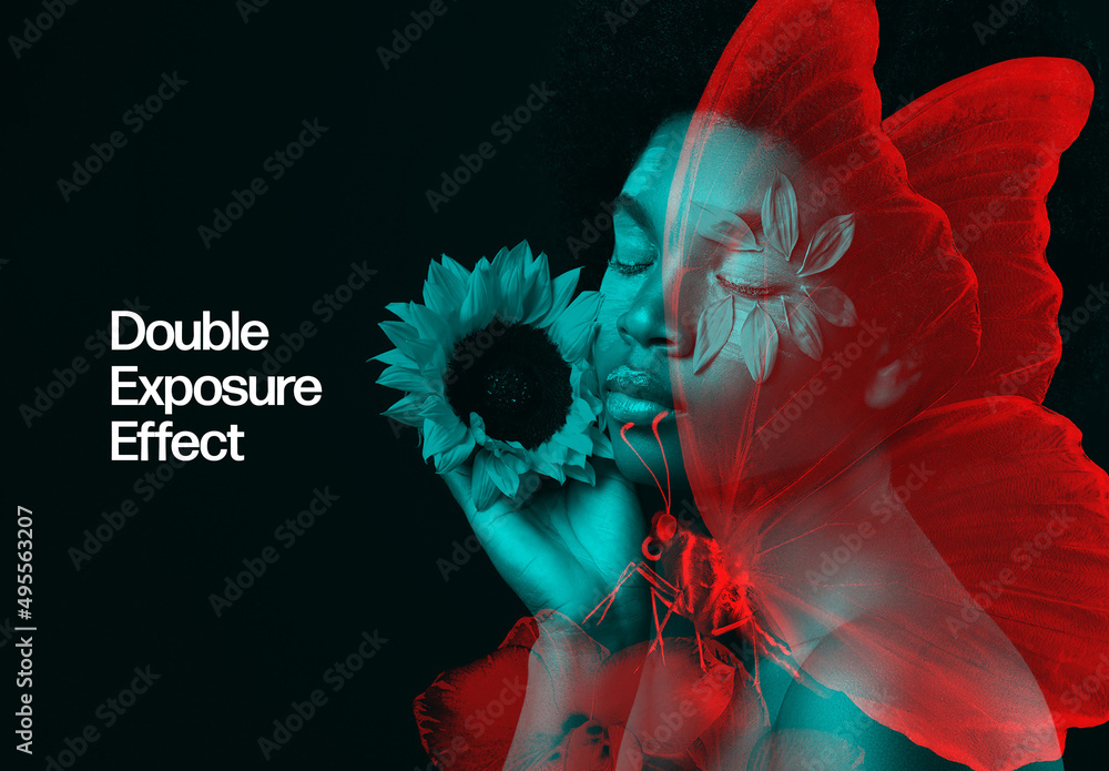 Double Exposure Photo Effect Stock Template | Adobe Stock