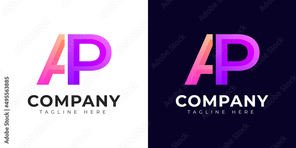 Monogram a ap and pa initial letter logo design. Modern letter ap and pa colorful vector logo template. Monogram a ap and pa initial letter logo design. Modern letter ap and pa colorful vector logo template.