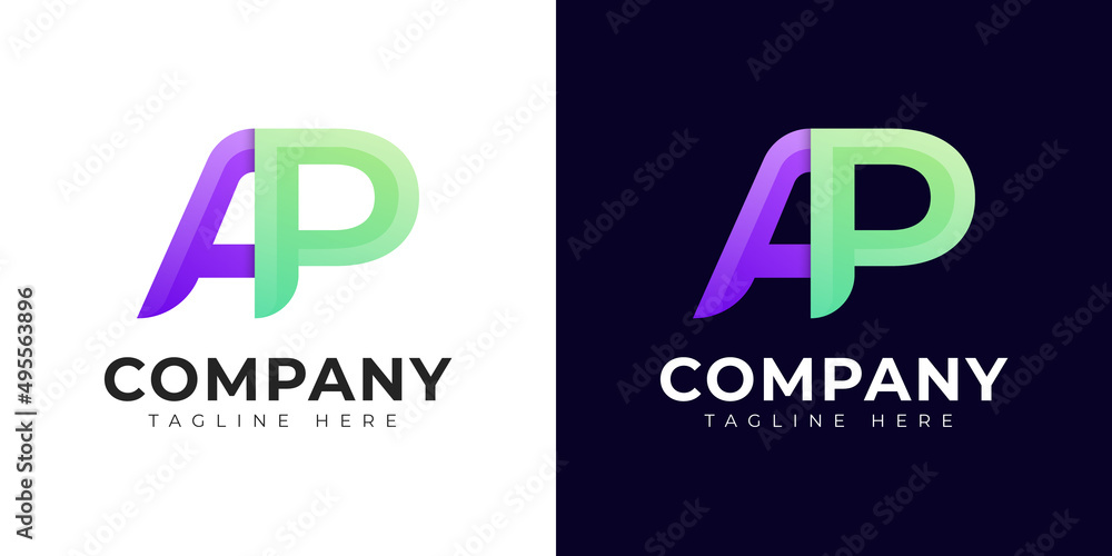 Monogram a ap and pa initial letter logo design. Modern letter ap and pa colorful vector logo template. Monogram a ap and pa initial letter logo design. Modern letter ap and pa colorful vector logo template.