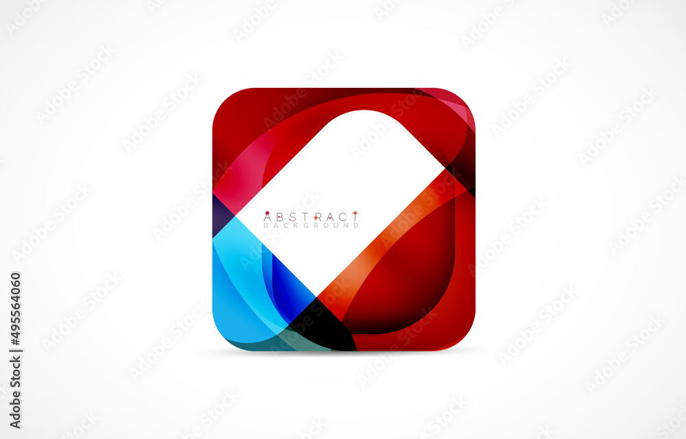 Minimal background. Abstract square shape with round corners created with wavy forms. Vector Illustration For Wallpaper, Banner, Background, Landing Page Minimal background. Abstract square shape with round corners created with wavy forms. Vector Illustration For Wallpaper, Banner, Background, Landing Page