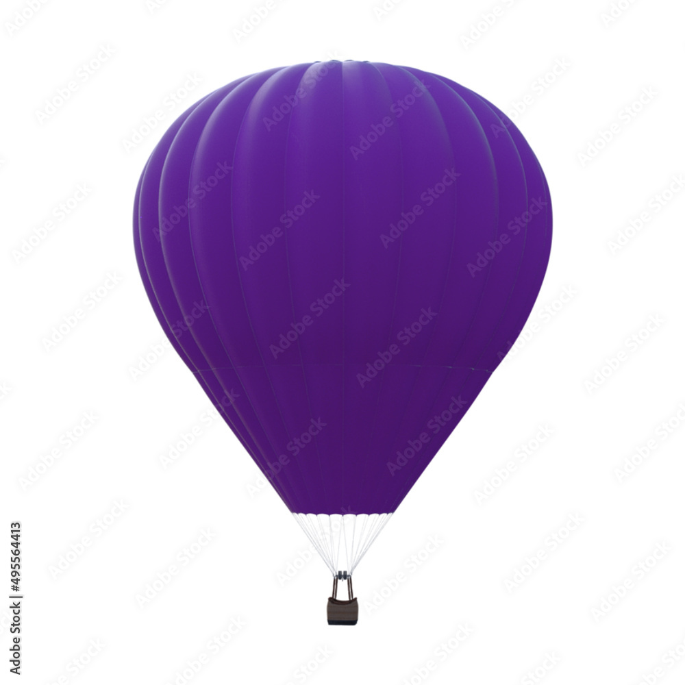 Naklejka premium Purpple hot air balloon on white background.3d rendering
