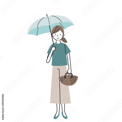 日傘をさす女性